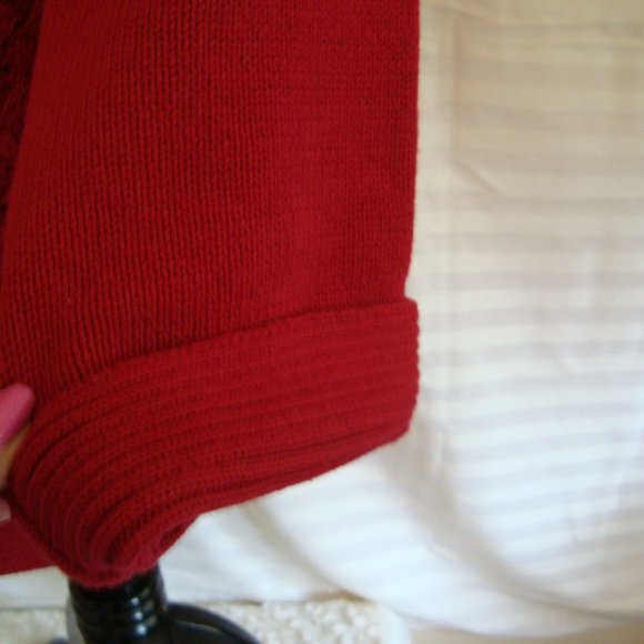 Croft & Barrow Burgundy Red Sweater Cardigan Button Front 3/4 Sleeve sz XL - Picture 5 of 11